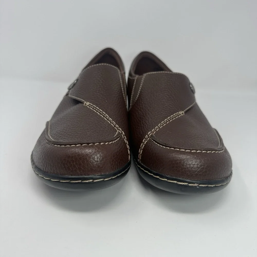 NWOB Clarks Ashland Lane Brown Slip-On Loafers, Redwood,‎ Women's Size 12 N